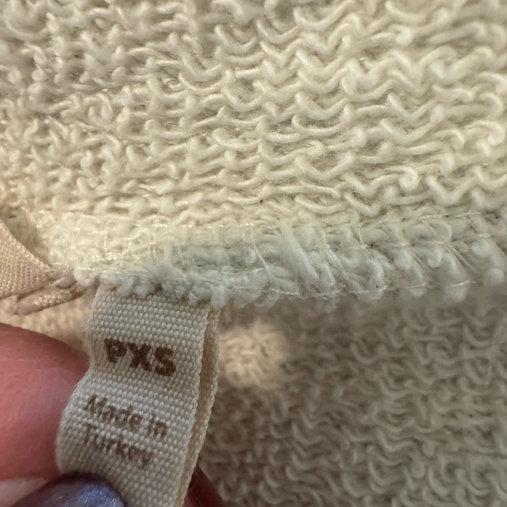 Soft surroundings rustica cream sweatshirt with button detail sleeves - Picture 7 of 10